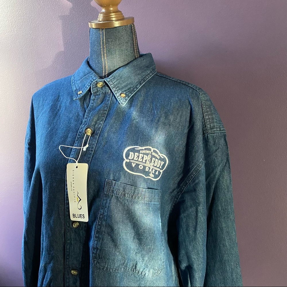 Deep Eddy Vodka Denim Buttoned Down Shirt NWT - Picture 8 of 11